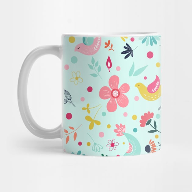 Floral Birds pattern by Unalome_Designs